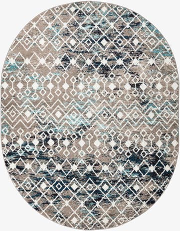 7' 10 x 10' Moroccan Trellis Oval Rug