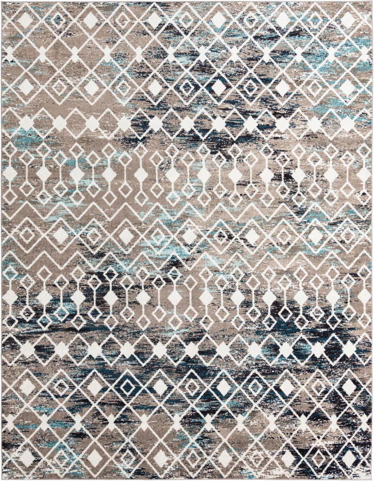 Detail image of 10' 8 x 14' Moroccan Trellis Rug