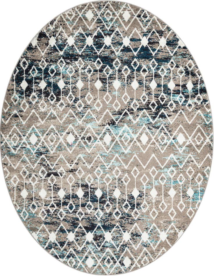 Detail image of 7' 10 x 7' 10 Moroccan Trellis Round Rug