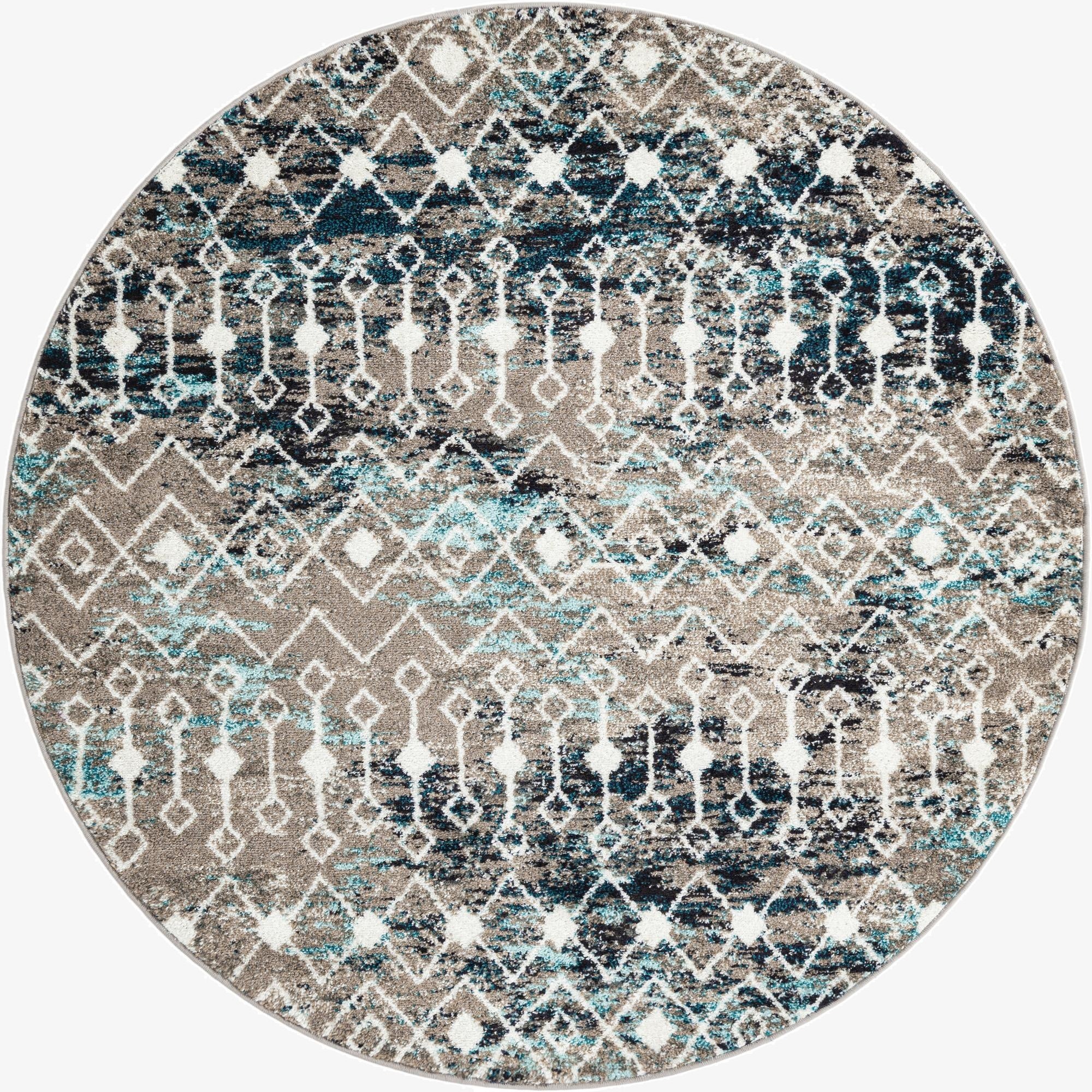 Primary image 6' x 6' Moroccan Trellis Round Rug