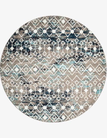 7' 10 x 7' 10 Moroccan Trellis Round Rug