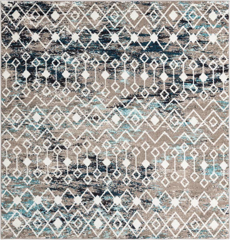 Detail image of 7' 10 x 7' 10 Moroccan Trellis Square Rug