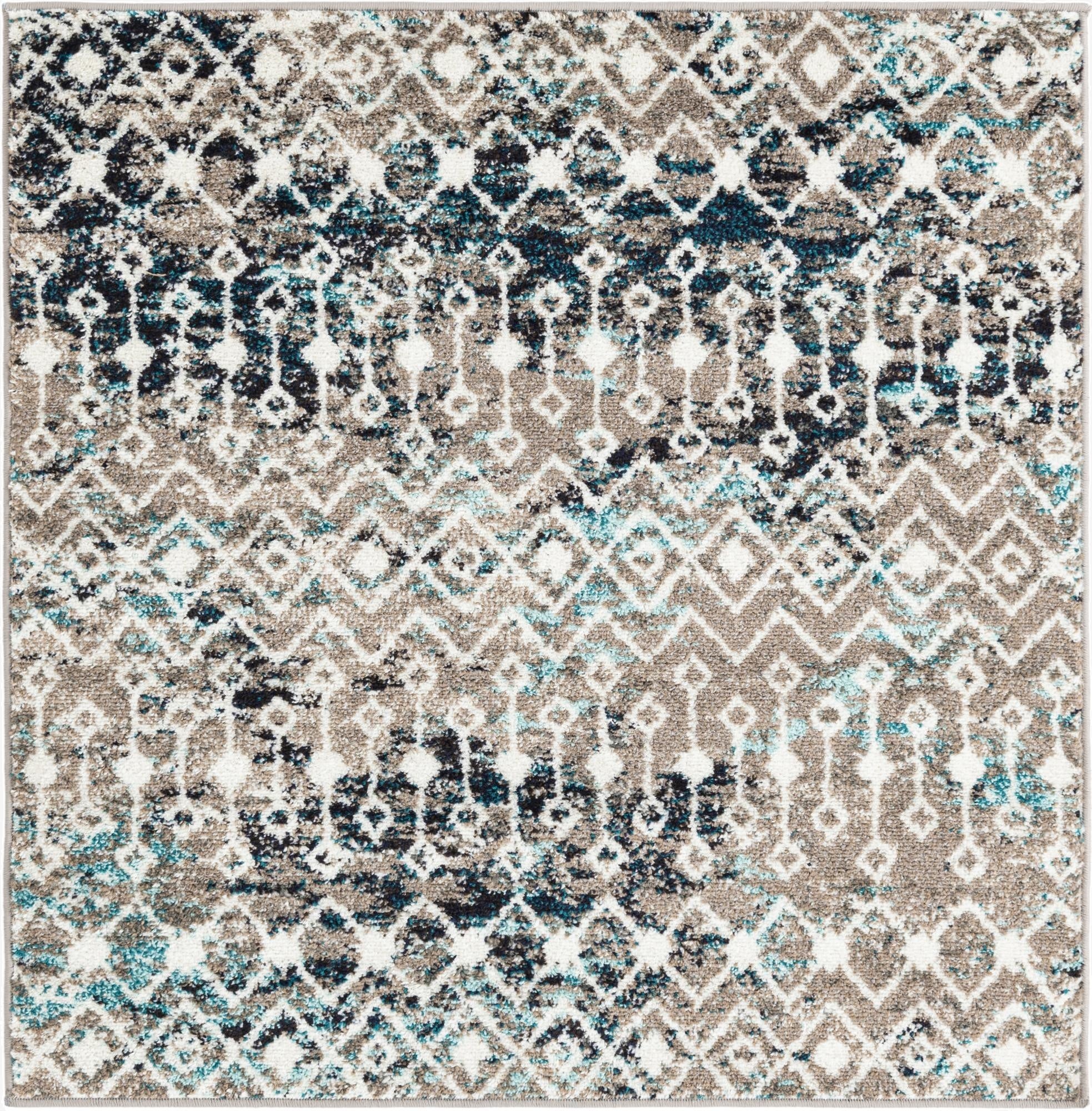 Primary image 4' x 4' Moroccan Trellis Square Rug