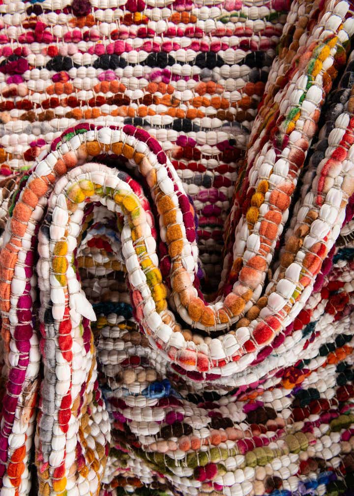2' 2 x 3' 7 Hand Woven Braided Chindi Hearth Rug