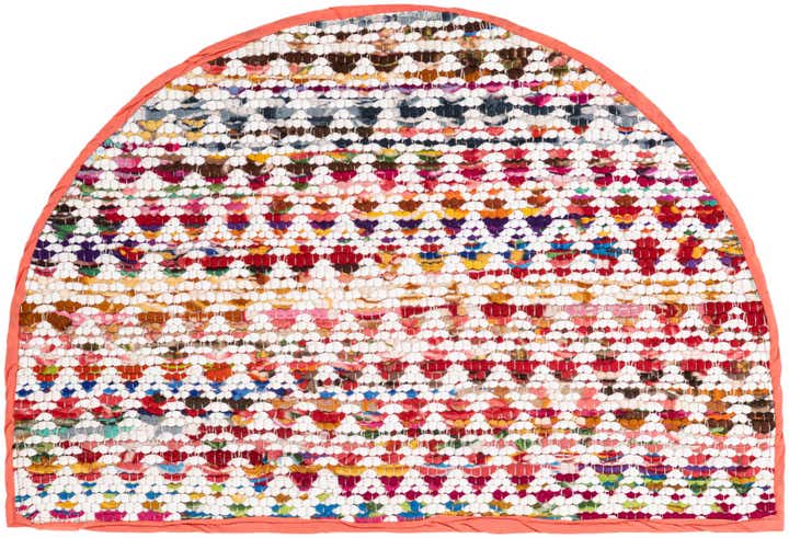 2' 2 x 3' 7 Hand Woven Braided Chindi Hearth Rug