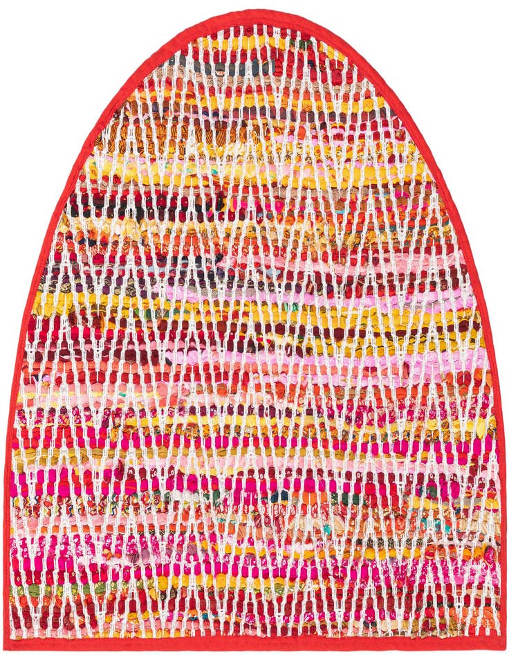 Detail image of 2' 2 x 3' 7 Hand Woven Chindi Chevron Hearth Rug