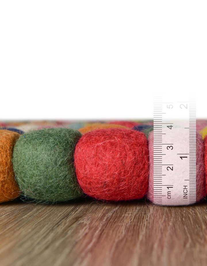 2' 2 x 3' 7 Felt Ball Wool Hearth Rug