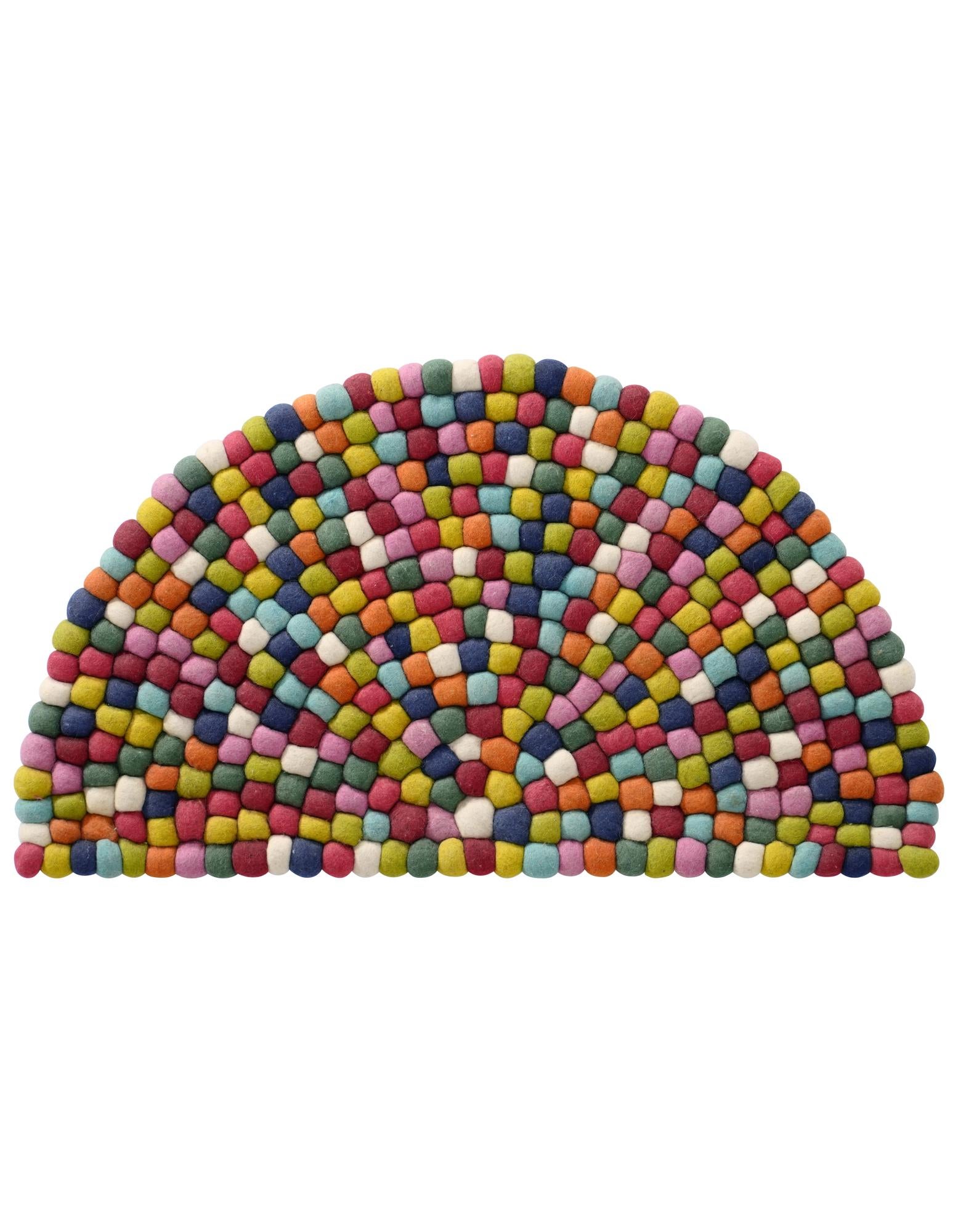 Primary image 2' 2 x 3' 7 Felt Ball Wool Hearth Rug