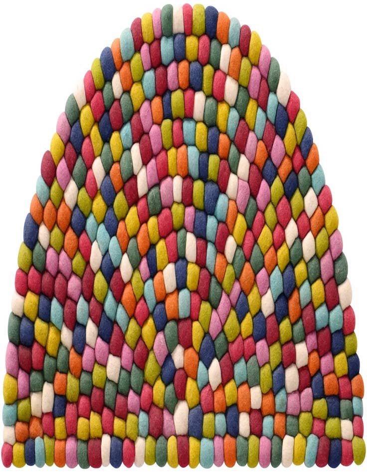 Detail image of 2' 2 x 3' 7 Felt Ball Wool Hearth Rug
