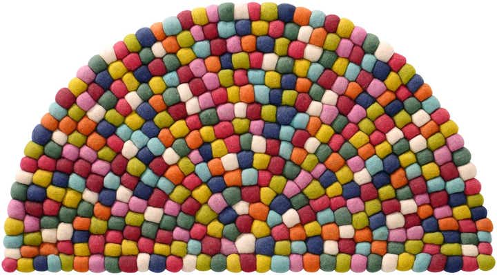 2' 2 x 3' 7 Felt Ball Wool Hearth Rug