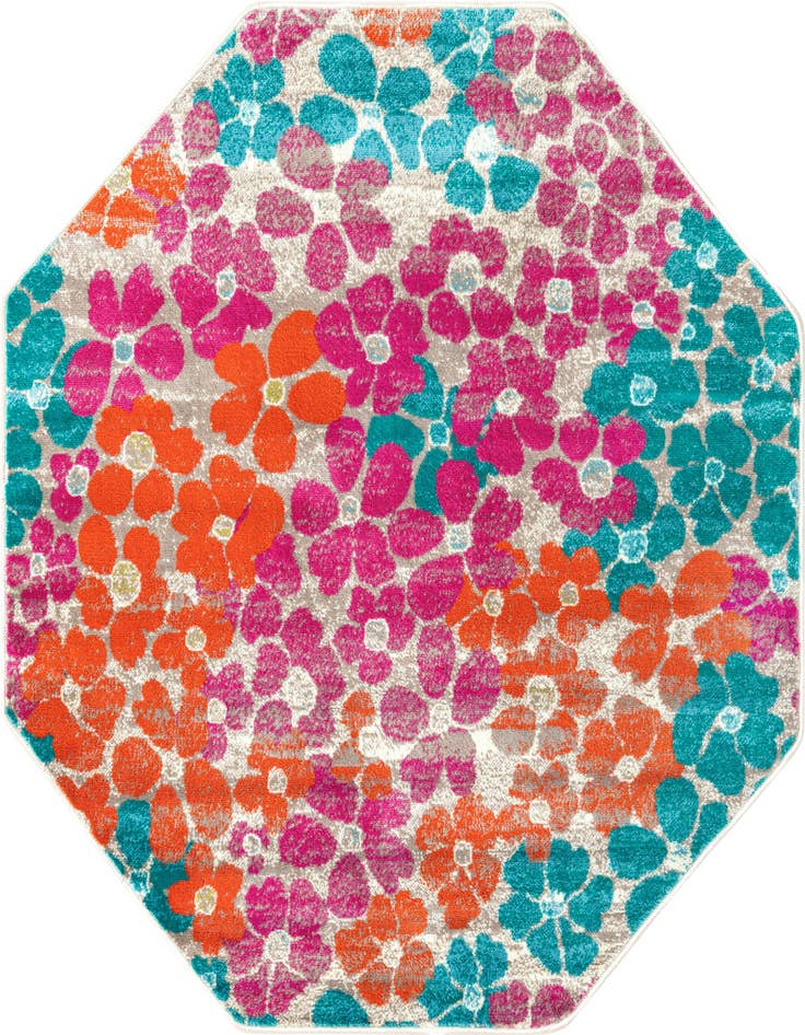 Detail image of 5' 3 x 5' 3 Azalea Octagon Rug