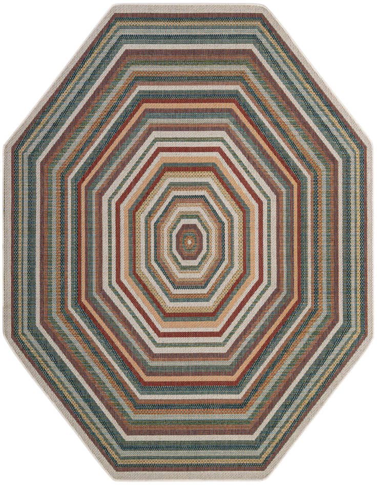 Detail image of 7' 10 x 7' 10 Easy-Clean Baja Indoor / Outdoor Octagon Rug