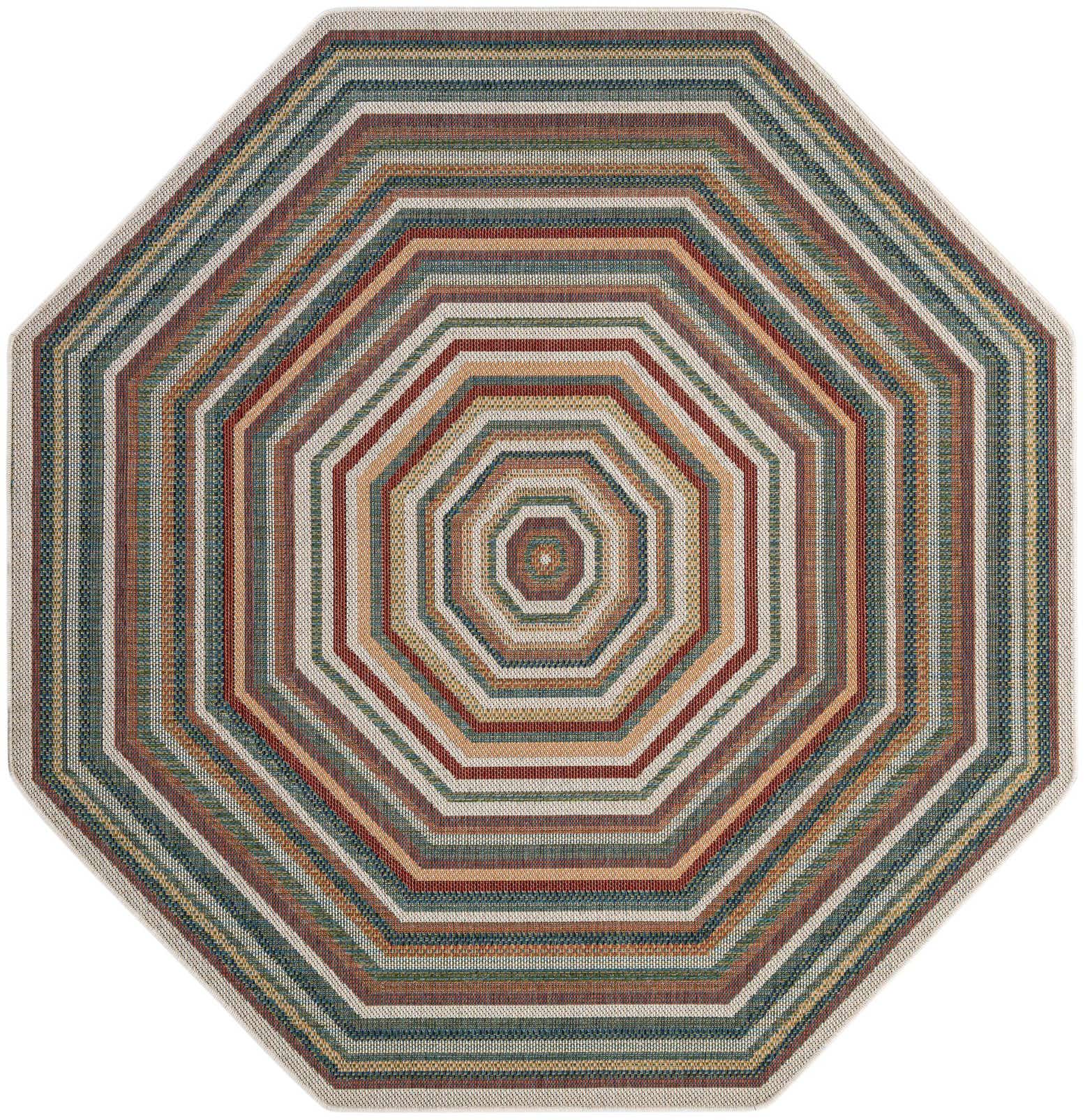 7' 10 x 7' 10 Easy-Clean Baja Indoor / Outdoor Octagon Rug