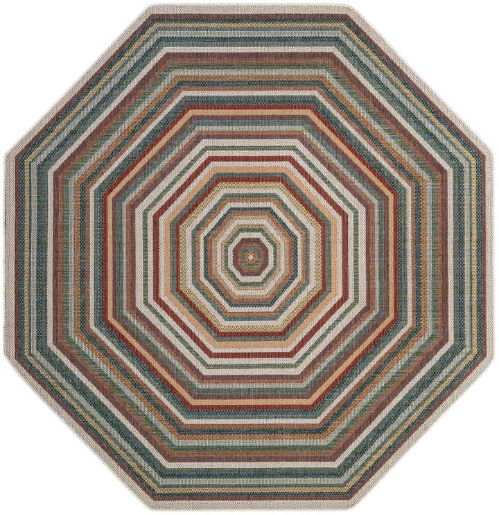 7' 10 x 7' 10 Easy-Clean Baja Indoor / Outdoor Octagon Rug