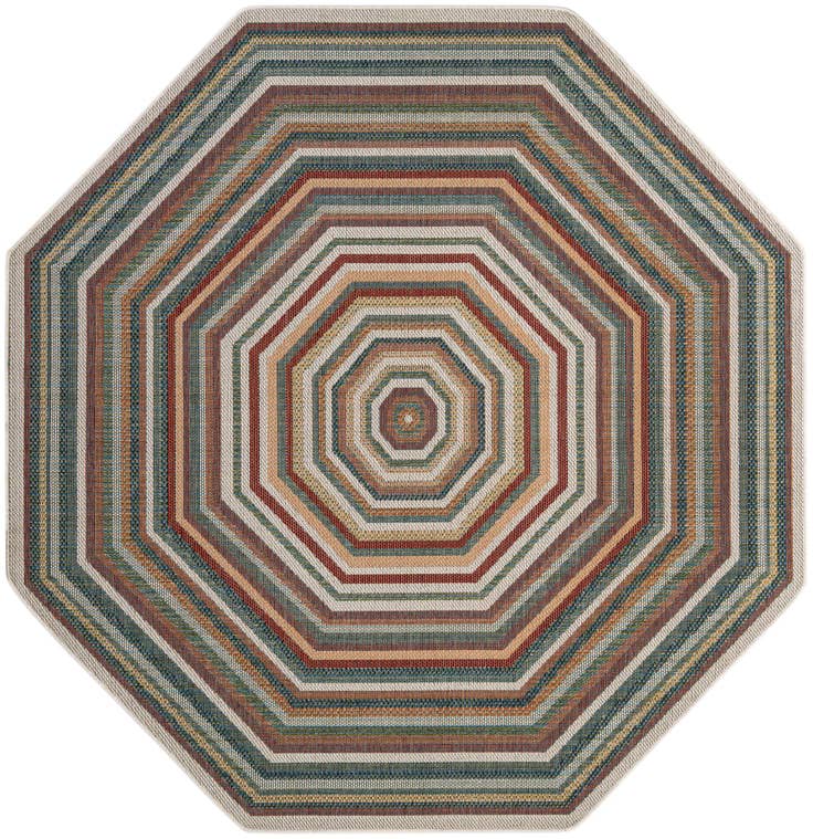 Detail image of 7' 10 x 7' 10 Easy-Clean Baja Indoor / Outdoor Octagon Rug