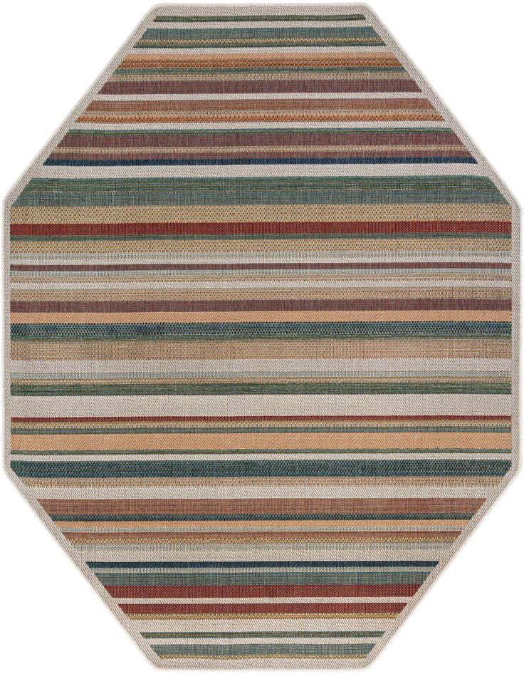 Detail image of 7' 10 x 7' 10 Easy-Clean Baja Indoor / Outdoor Octagon Rug