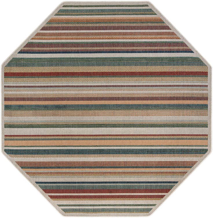 Detail image of 7' 10 x 7' 10 Easy-Clean Baja Indoor / Outdoor Octagon Rug