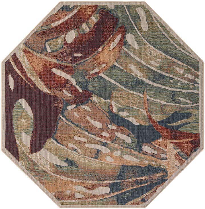 7' 10 x 7' 10 Easy-Clean Baja Indoor / Outdoor Octagon Rug