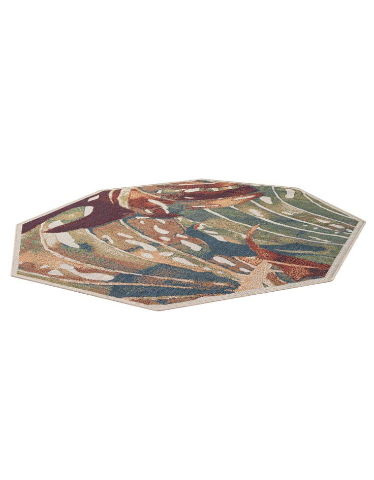 Detail image of 7' 10 x 7' 10  Washable Baja Indoor / Outdoor Octagon Rug