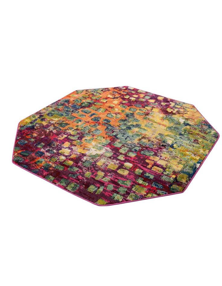Detail image of 5' x 5'  Washable Barcelona Octagon Rug