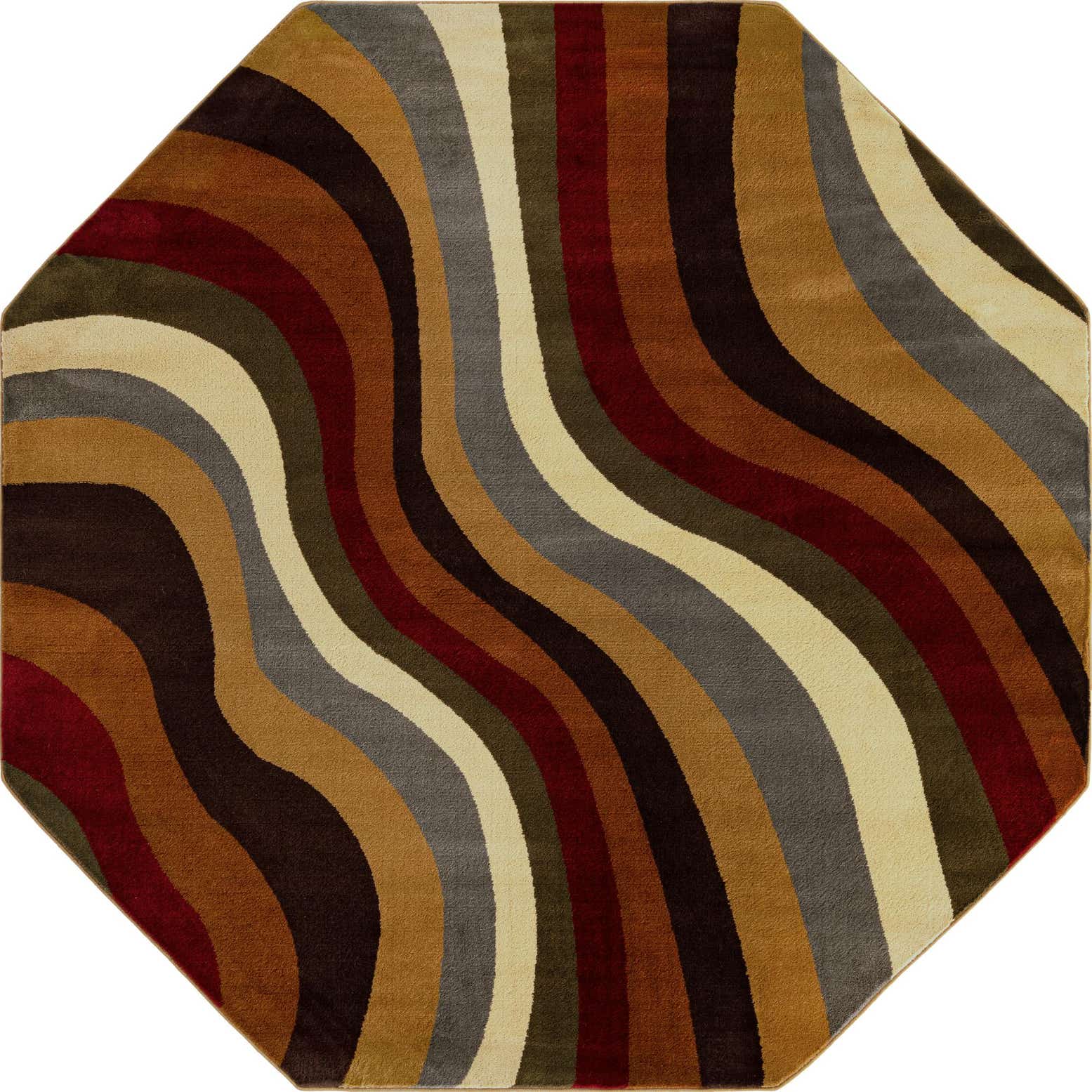215cm x 215cm Café Tapis Octogone