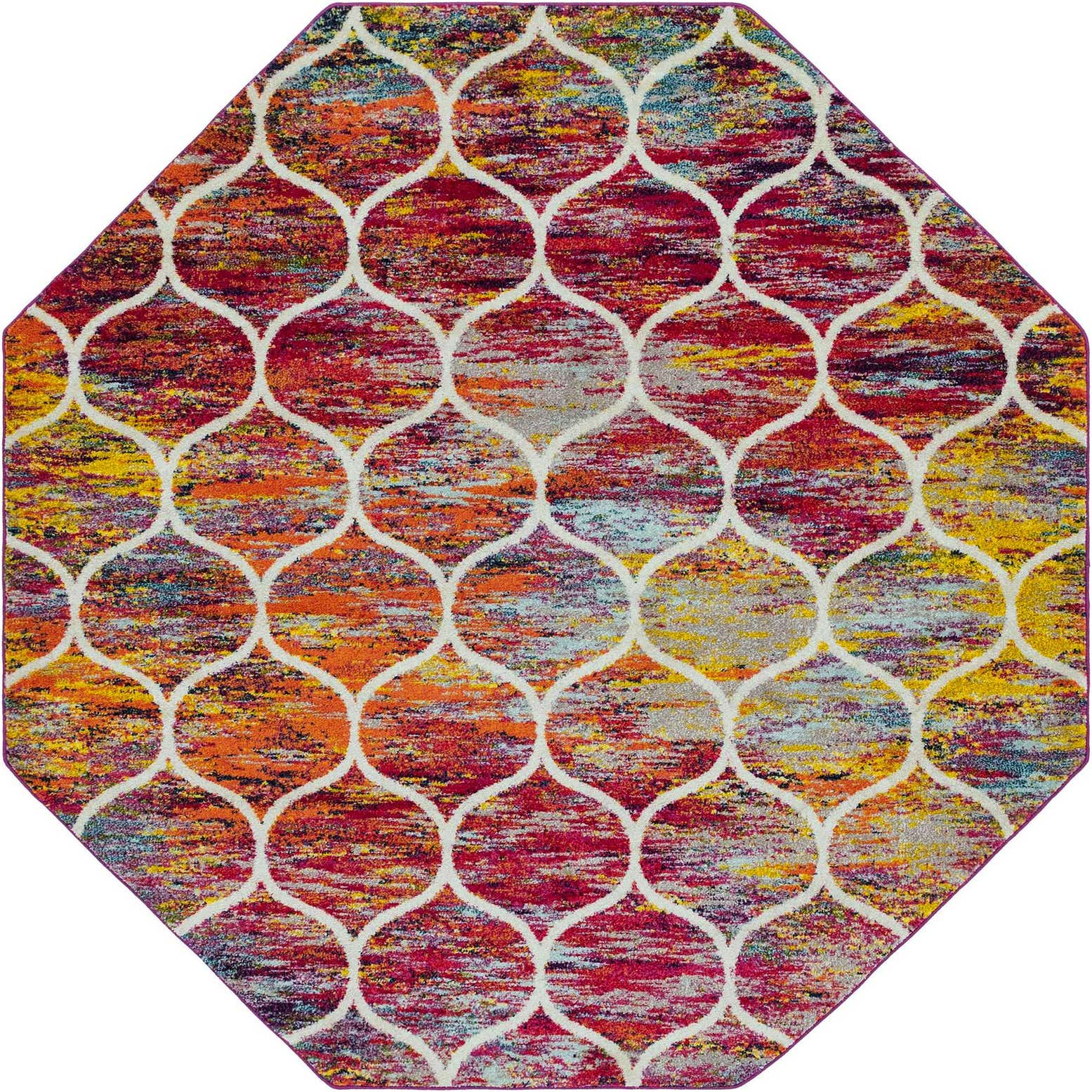 7' 10 x 7' 10 Lattice Frieze Octagon Rug