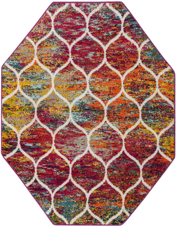 Detail image of 6' x 6' Lattice Frieze Octagon Rug