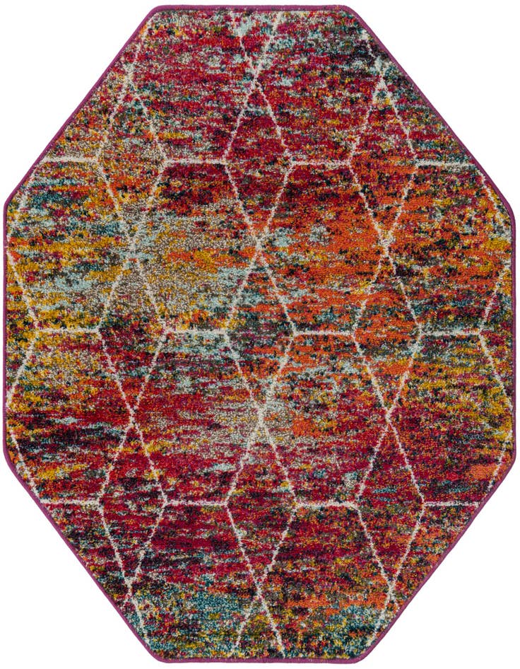 Detail image of 4' x 4' Lattice Frieze Octagon Rug