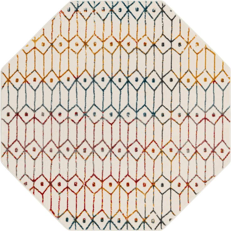 Detail image of 5' 3 x 5' 3 Lattice Trellis Octagon Rug