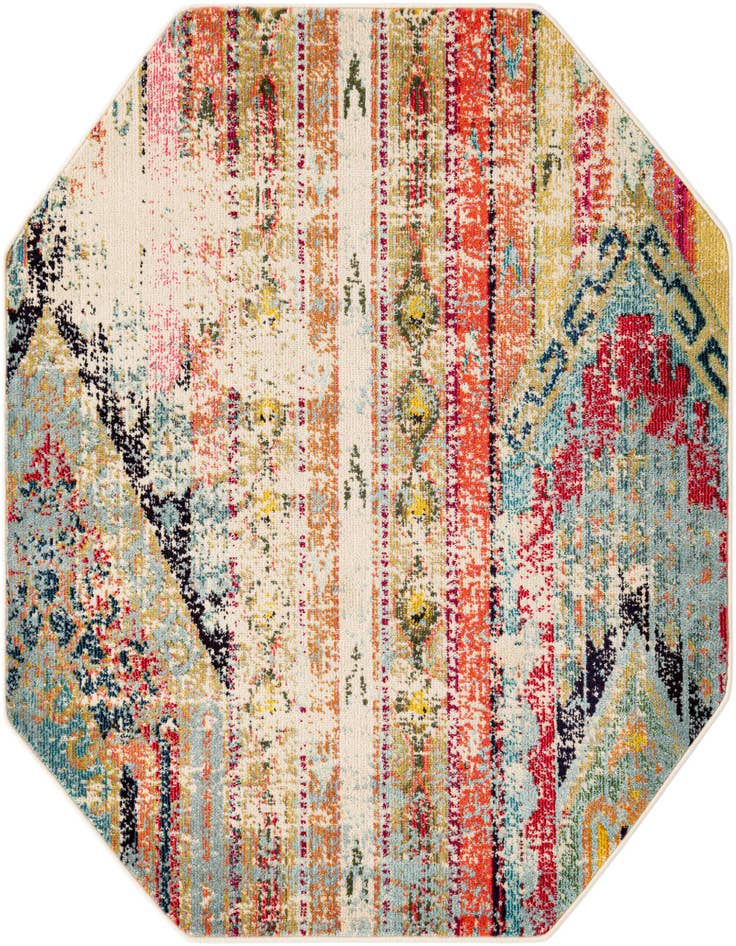 Detail image of 5' x 5' Washable Mesa Octagon Rug