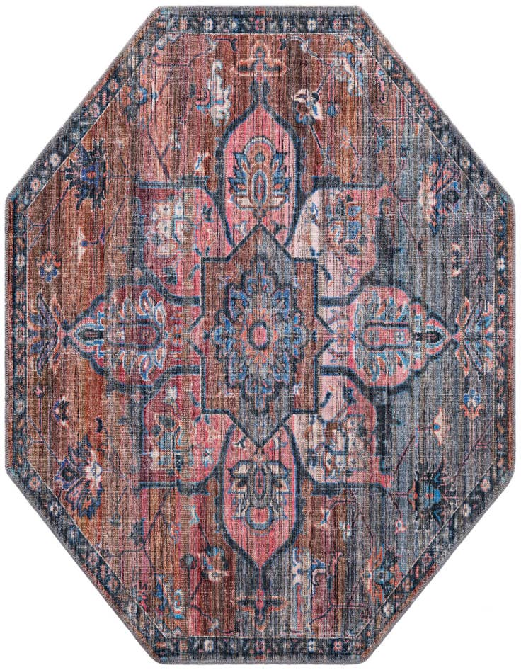 Detail image of 5' 3 x 5' 3 Washable Nostalgia Octagon Rug