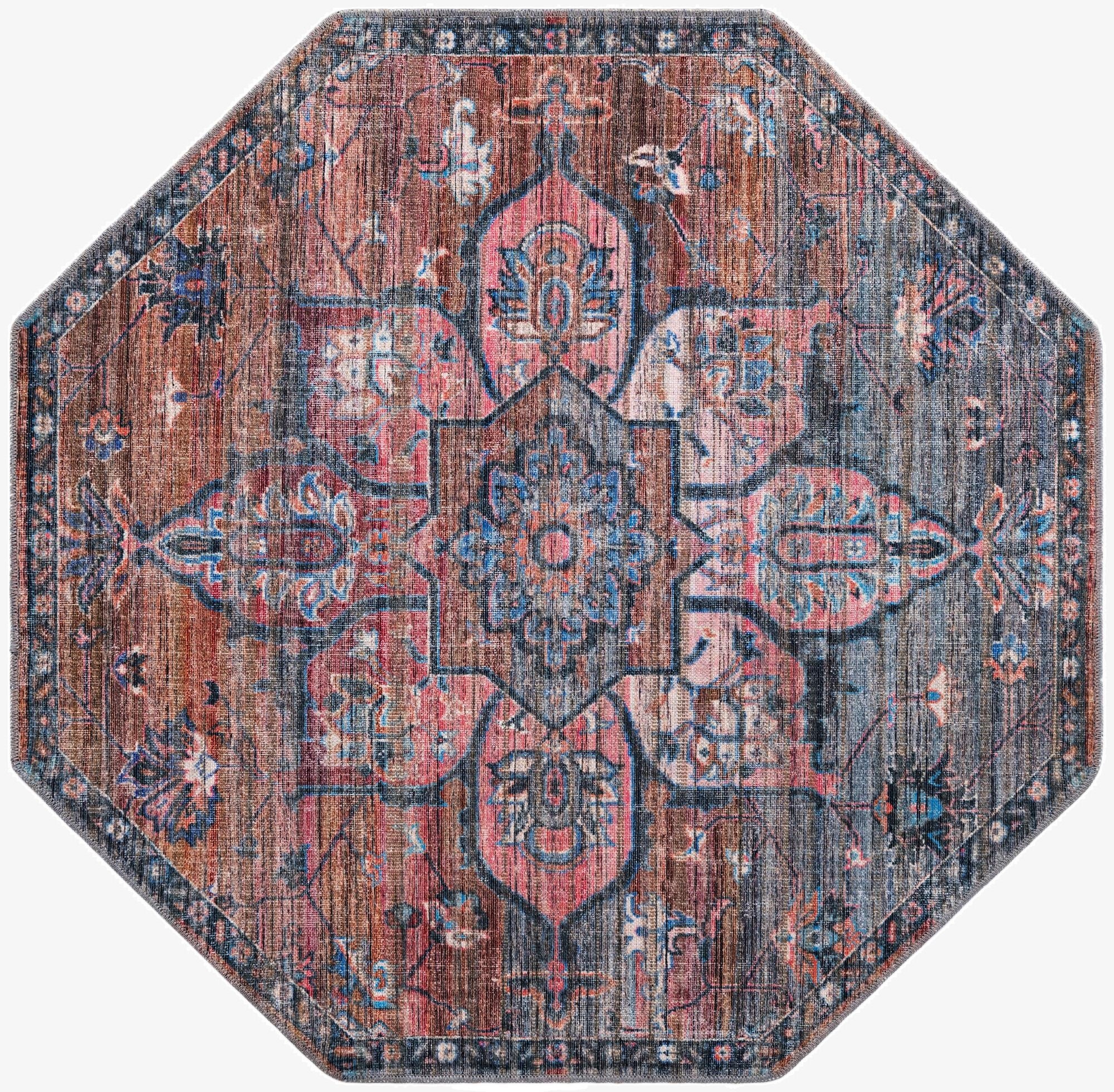 5' 3 x 5' 3  Washable Nostalgia Octagon Rug