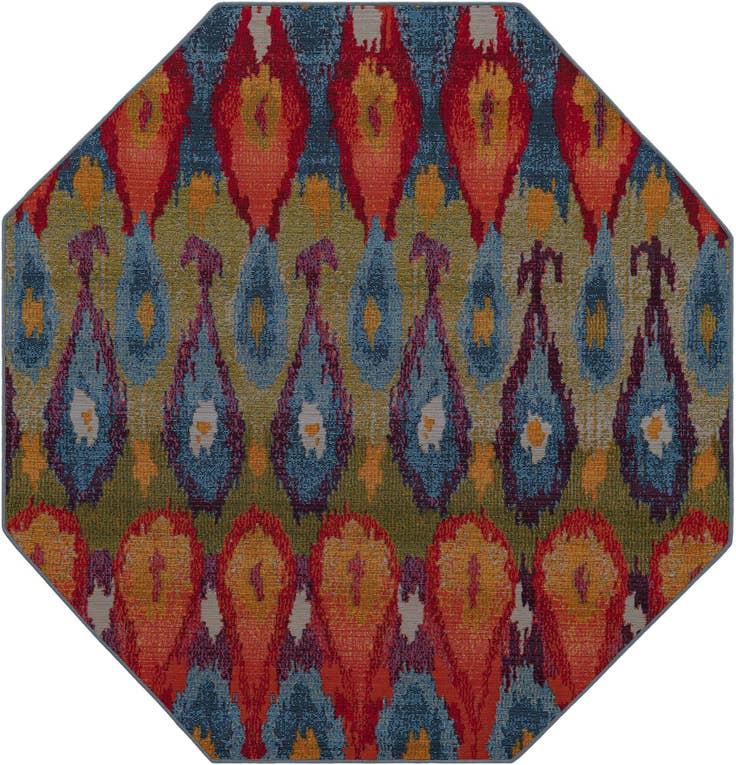 Detail image of 5' 3 x 5' 3 Easy-Clean Modern Indoor / Outdoor Octagon Rug