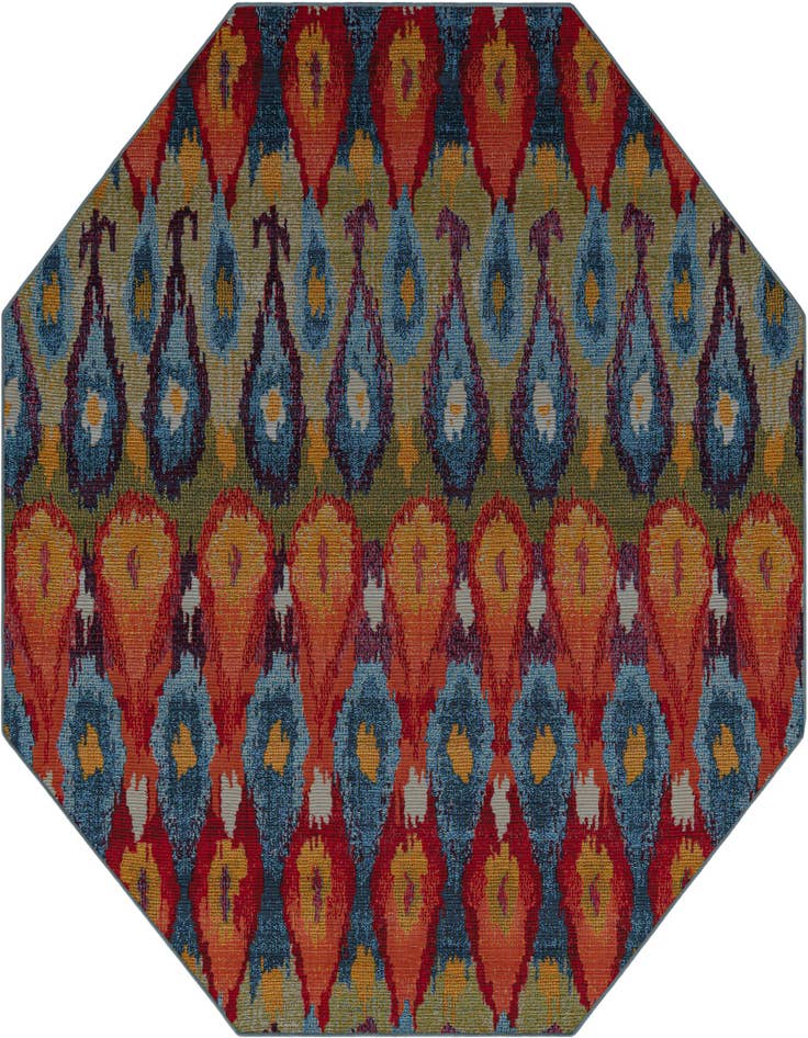 Detail image of 7' x 7' Easy-Clean Modern Indoor / Outdoor Octagon Rug