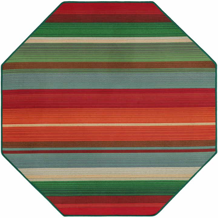 4' x 4' Easy-Clean Modern Indoor / Outdoor Octagon Rug
