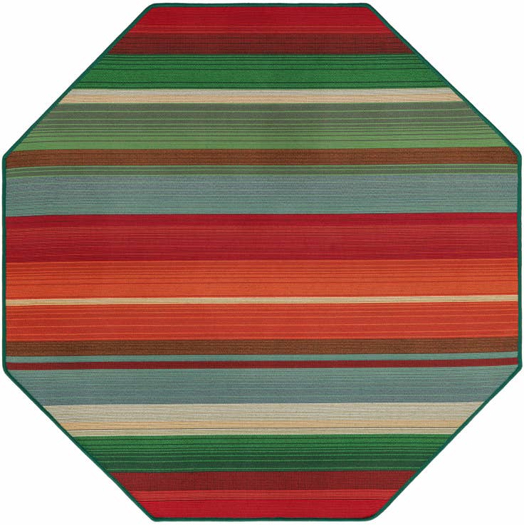 Detail image of 4' x 4' Easy-Clean Modern Indoor / Outdoor Octagon Rug