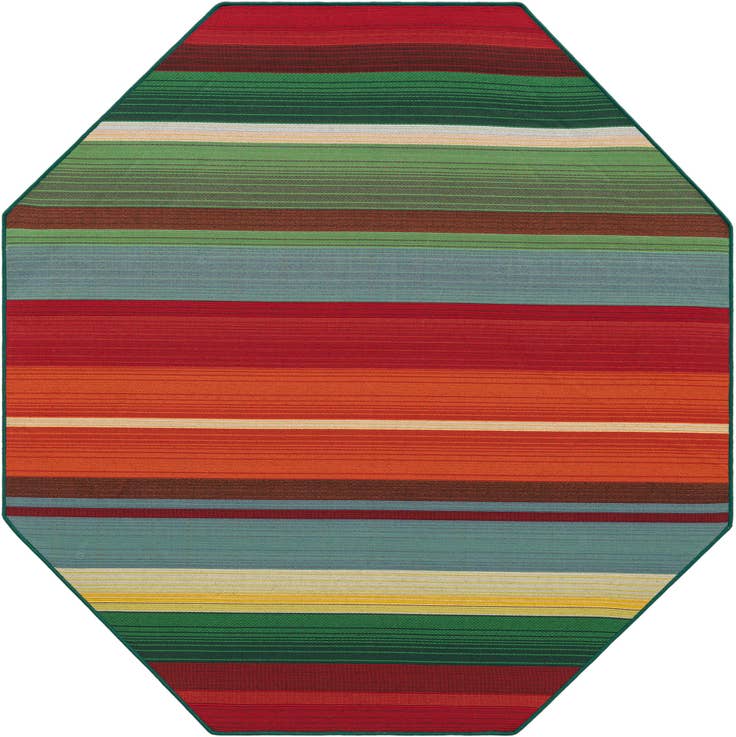 Detail image of 5' 3 x 5' 3 Easy-Clean Modern Indoor / Outdoor Octagon Rug