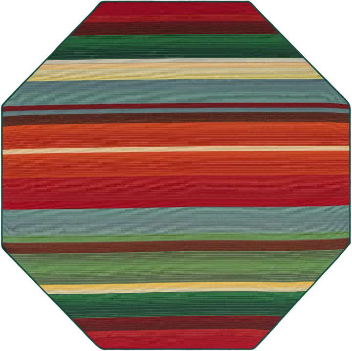 7' x 7' Easy-Clean Modern Indoor / Outdoor Octagon Rug