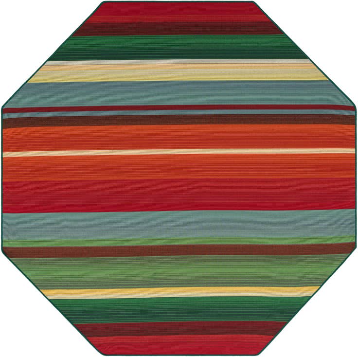 Detail image of 7' x 7' Easy-Clean Modern Indoor / Outdoor Octagon Rug