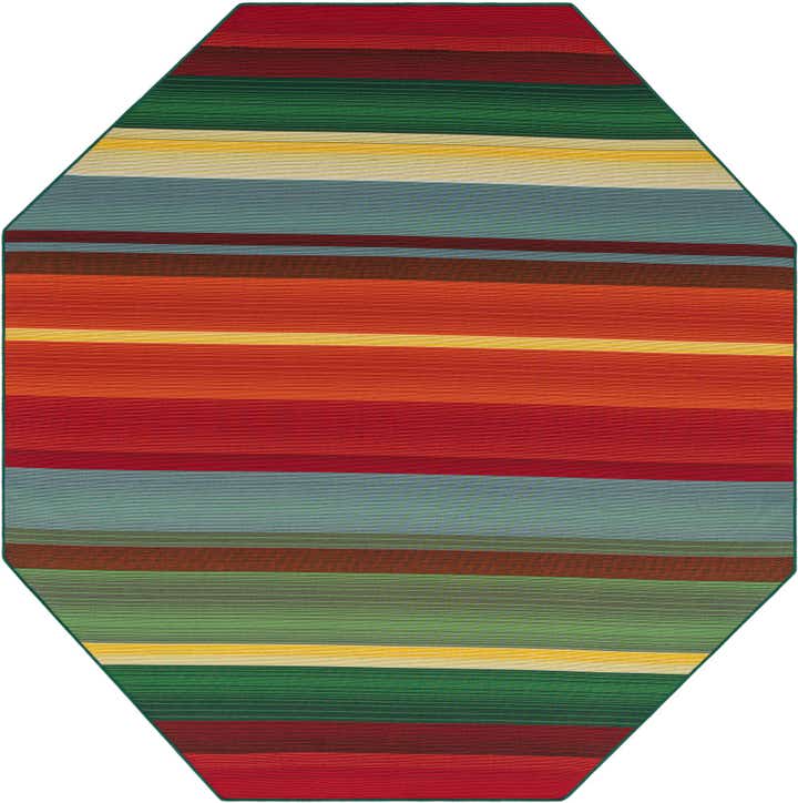 7' 10 x 7' 10 Easy-Clean Modern Indoor / Outdoor Octagon Rug