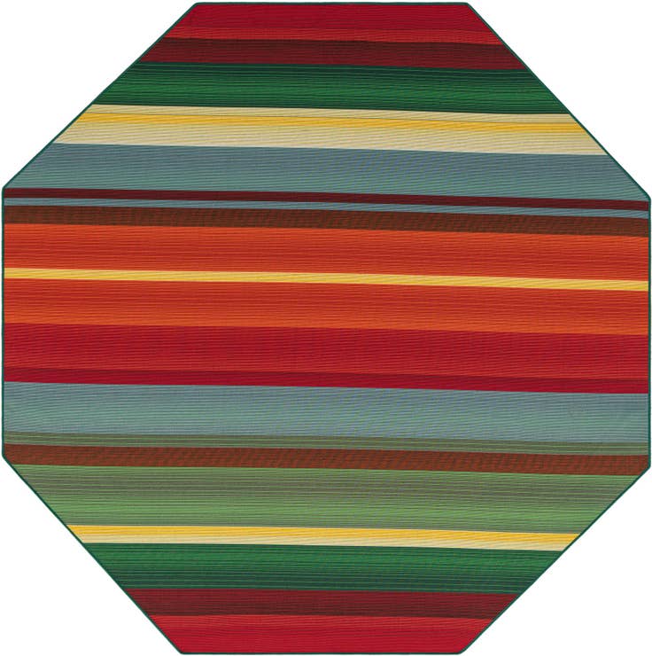 Detail image of 7' 10 x 7' 10 Easy-Clean Modern Indoor / Outdoor Octagon Rug