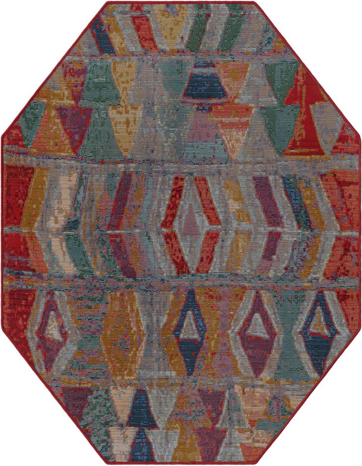 Detail image of 4' x 4' Easy-Clean Modern Indoor / Outdoor Octagon Rug