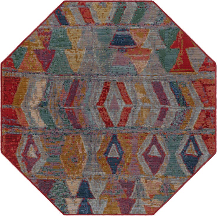 Detail image of 4' x 4' Easy-Clean Modern Indoor / Outdoor Octagon Rug