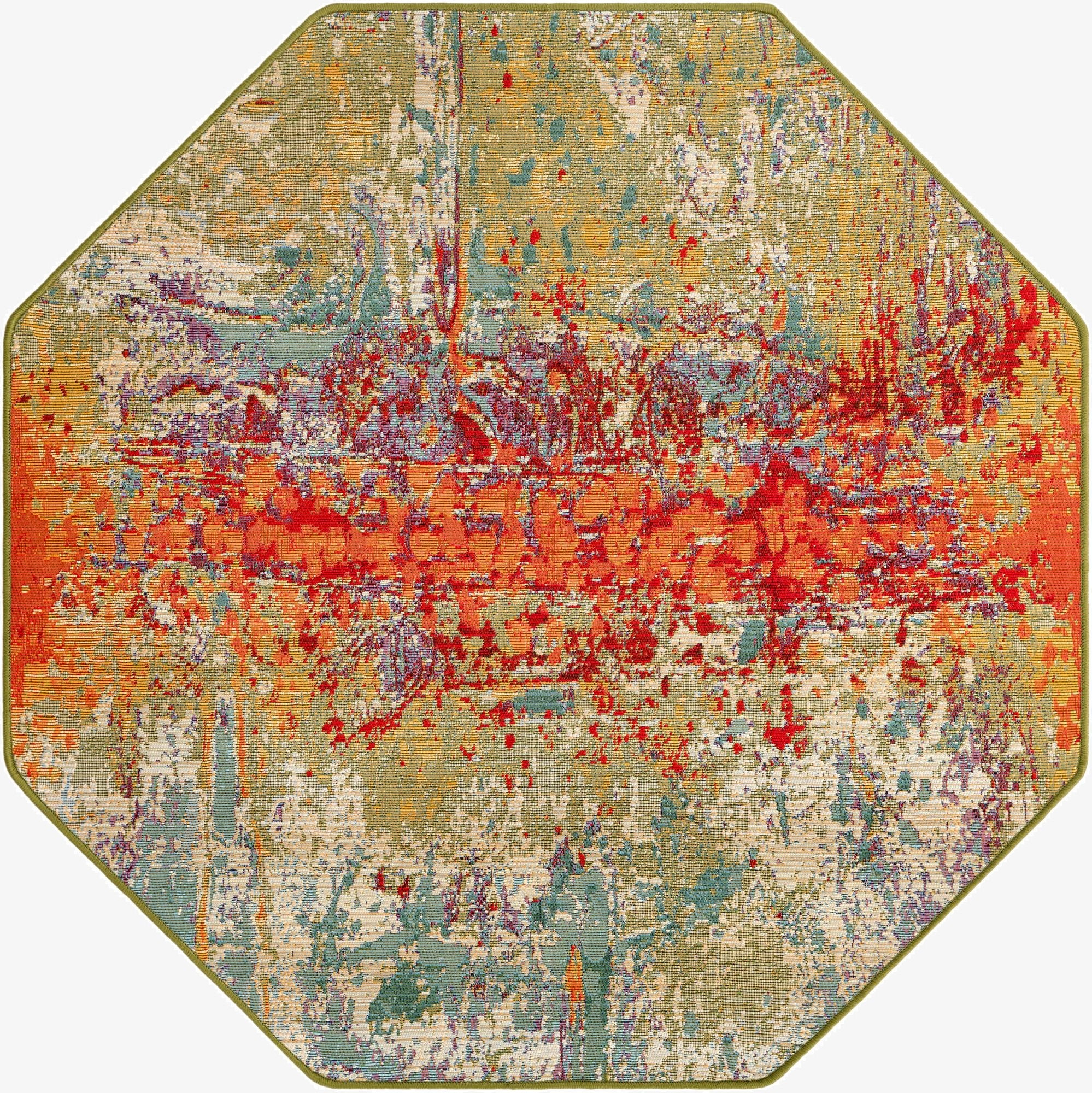 4' x 4'  Washable Modern Indoor / Outdoor Octagon Rug