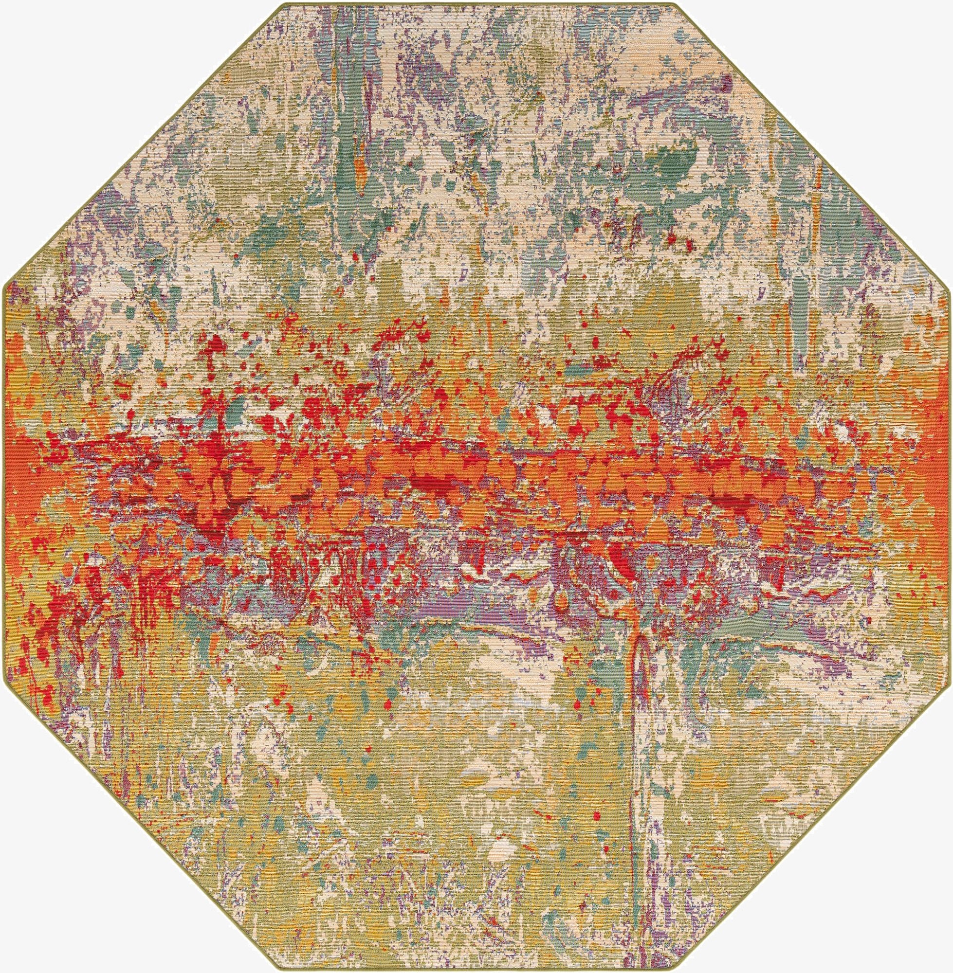 7' x 7'  Washable Modern Indoor / Outdoor Octagon Rug