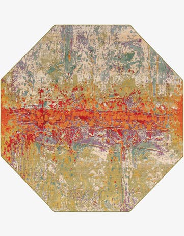 7' x 7' Easy-Clean Modern Indoor / Outdoor Octagon Rug