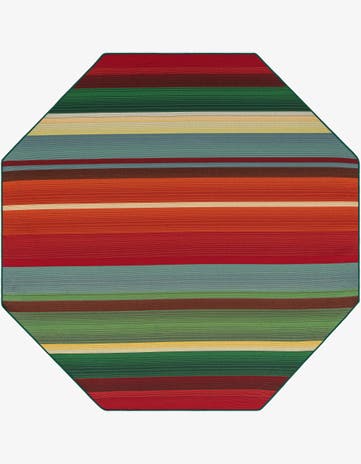 7' x 7' Easy-Clean Modern Indoor / Outdoor Octagon Rug