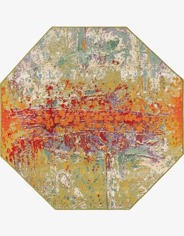 Easy-Clean Modern Indoor / Outdoor Octagon Rug