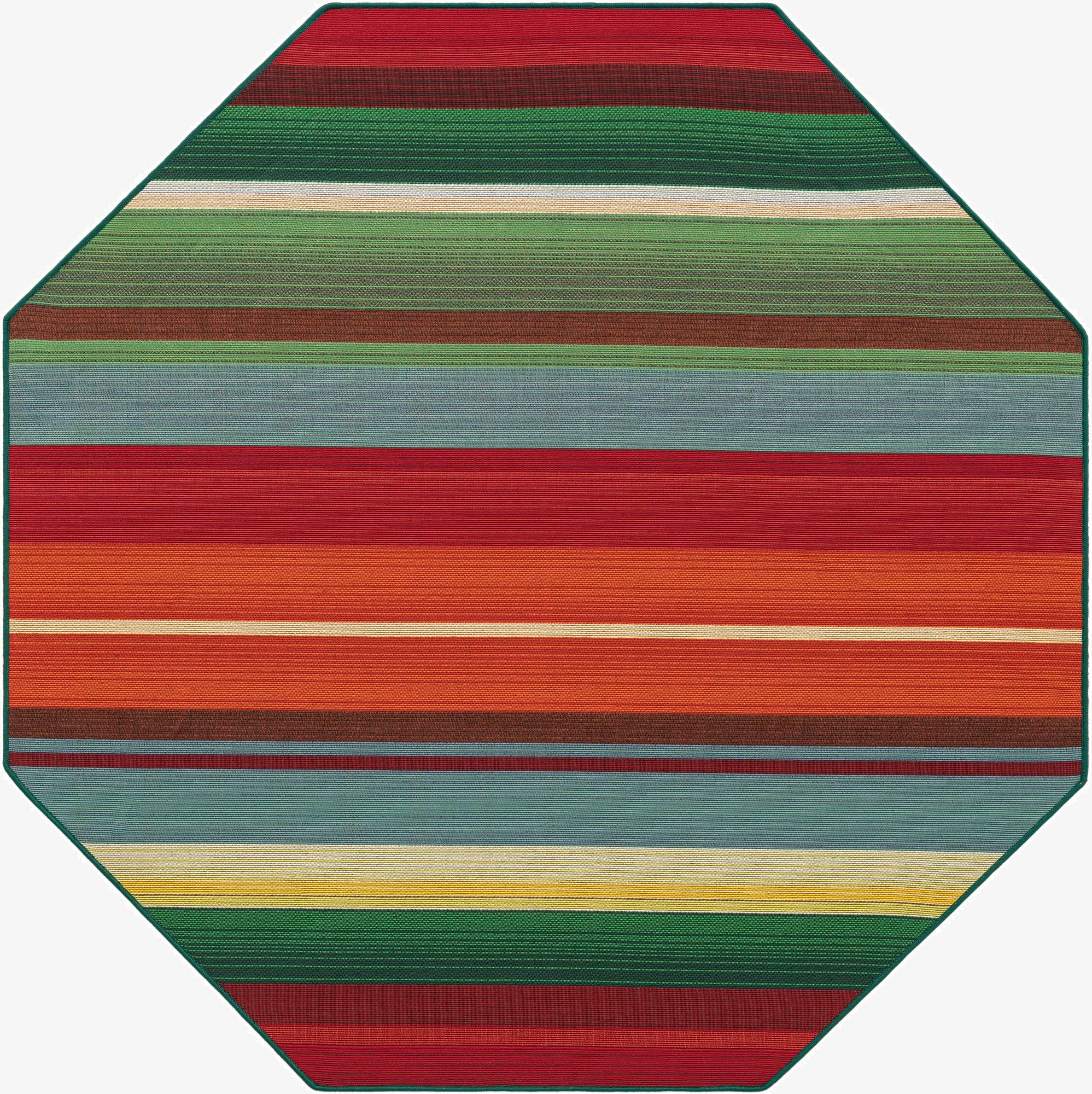 5' 3 x 5' 3  Washable Modern Indoor / Outdoor Octagon Rug