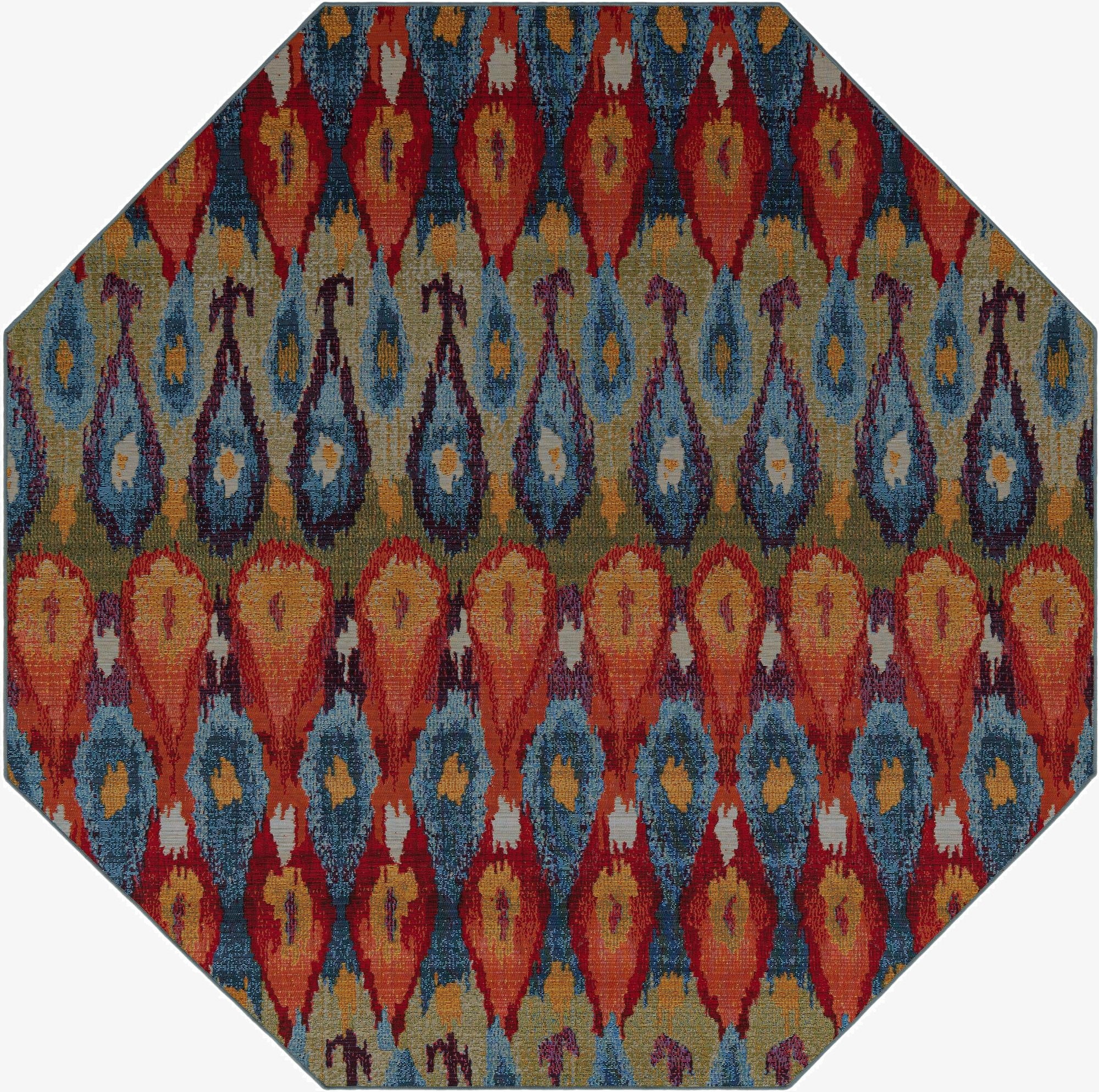 7' 10 x 7' 10  Washable Modern Indoor / Outdoor Octagon Rug